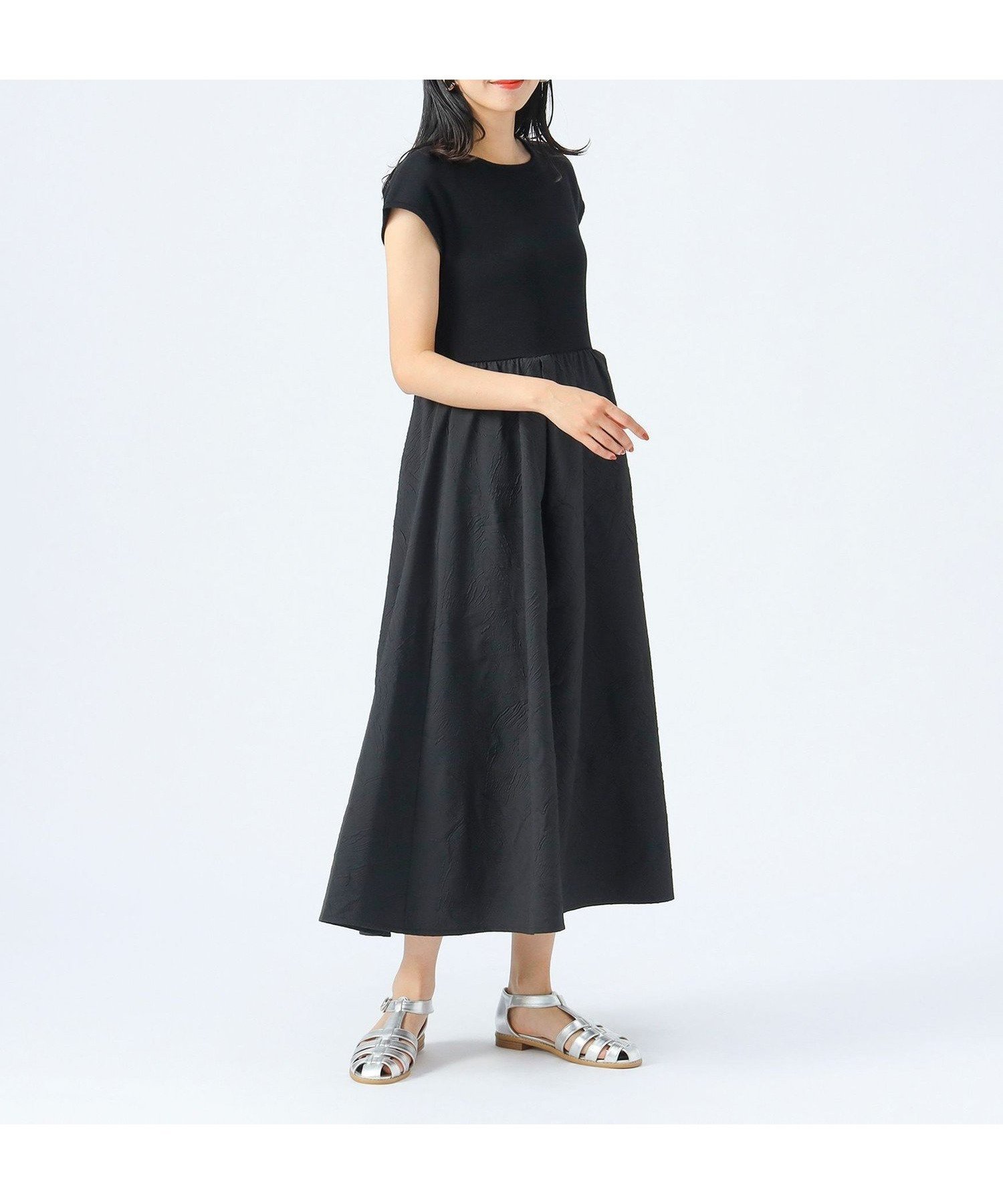 【ビームス ハート/BEAMS HEART】のジャカード コンビ ワンピース インテリア・キッズ・メンズ・レディースファッション・服の通販 founy(ファニー) 　ファッション　Fashion　レディースファッション　Ladies' Fashion Online　ワンピース　Dress　コンビ　Combination　シューズ　Shoes　ジャカード　Jacquard　エレガント 上品　Elegant　夏　Summer　BLACK|ID: prp329100004505262 ipo3291000000032623992