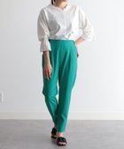 【ラナン/Ranan】のひんやり!機能付麻調美脚タックテーパード 人気、トレンドファッション・服の通販 founy(ファニー) ファッション Fashion レディースファッション WOMEN ストレッチ Stretch フロント Front 夏 Summer 楽ちん Easy 洗える Washable thumbnail グリーン65|ID: prp329100004505694 ipo3291000000031995042