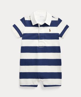 【ラルフローレン/RALPH LAUREN / KIDS】の(ベビー)ストライプド コットン ラグビー ショートオール 人気、トレンドファッション・服の通販 founy(ファニー) ファッション Fashion キッズファッション KIDS ショート Short ジャージー Jersey ツイル Twill ベビー Baby ボーダー Border ラバー Rubber 半袖 Short Sleeve |ID:prp329100004505702