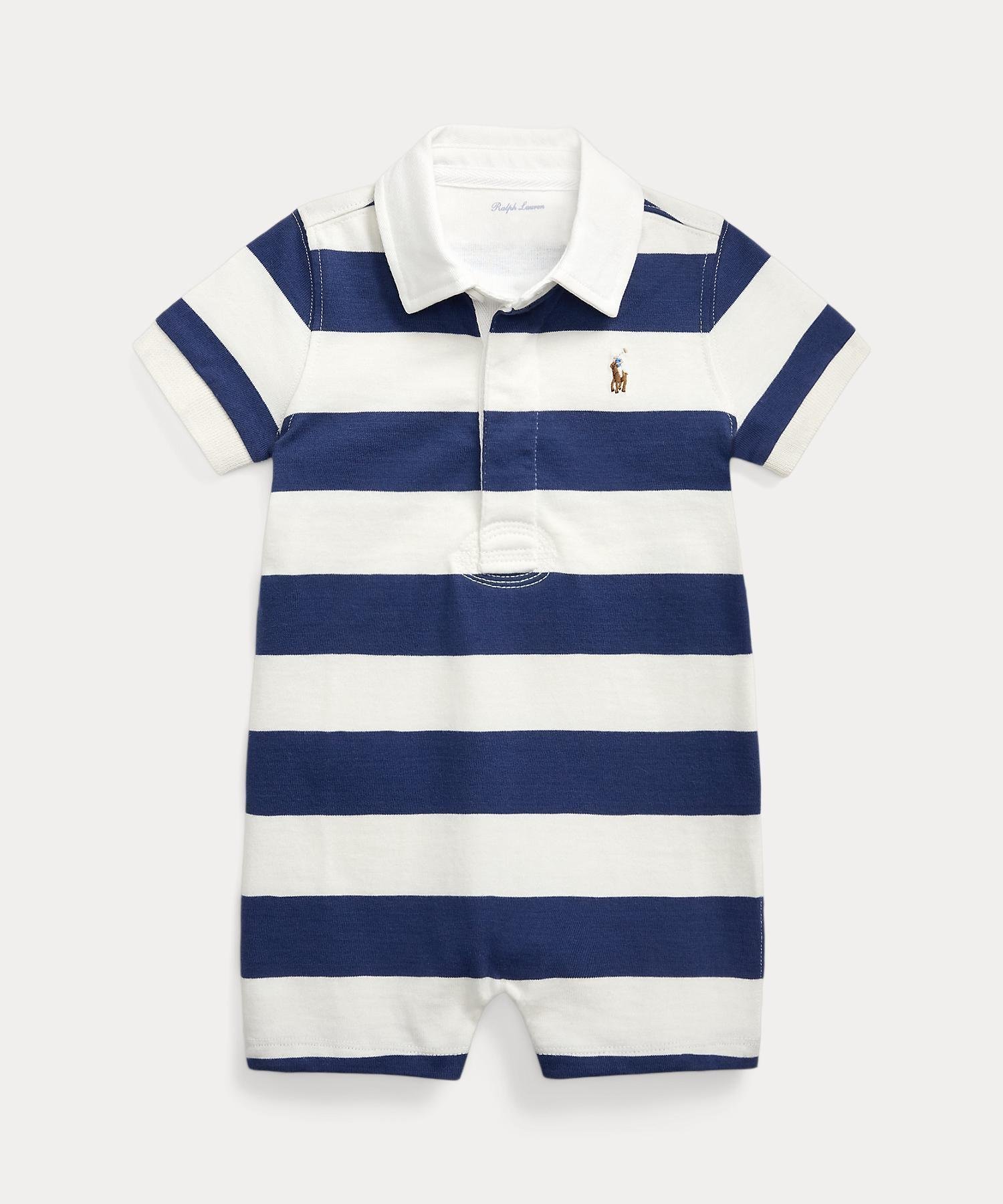 【ラルフローレン/RALPH LAUREN / KIDS】の(ベビー)ストライプド コットン ラグビー ショートオール 人気、トレンドファッション・服の通販 founy(ファニー) 　ファッション　Fashion　キッズファッション　KIDS　ショート　Short　ジャージー　Jersey　ツイル　Twill　ベビー　Baby　ボーダー　Border　ラバー　Rubber　半袖　Short Sleeve　 other-1|ID: prp329100004505702 ipo3291000000031969901