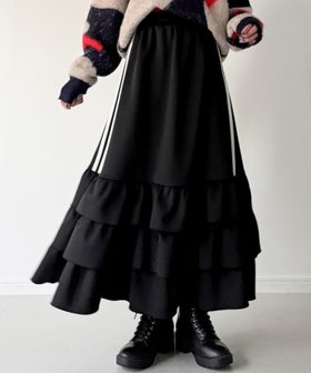 【ジュノア/JUNOAH】のサイドライントラックティアードスカート 人気、トレンドファッション・服の通販 founy(ファニー) ファッション Fashion レディースファッション WOMEN スカート Skirt ティアードスカート Tiered Skirts |ID:prp329100004505767