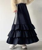 【ジュノア/JUNOAH】のサイドライントラックティアードスカート ネイビー|ID: prp329100004505767 ipo3291000000031996183