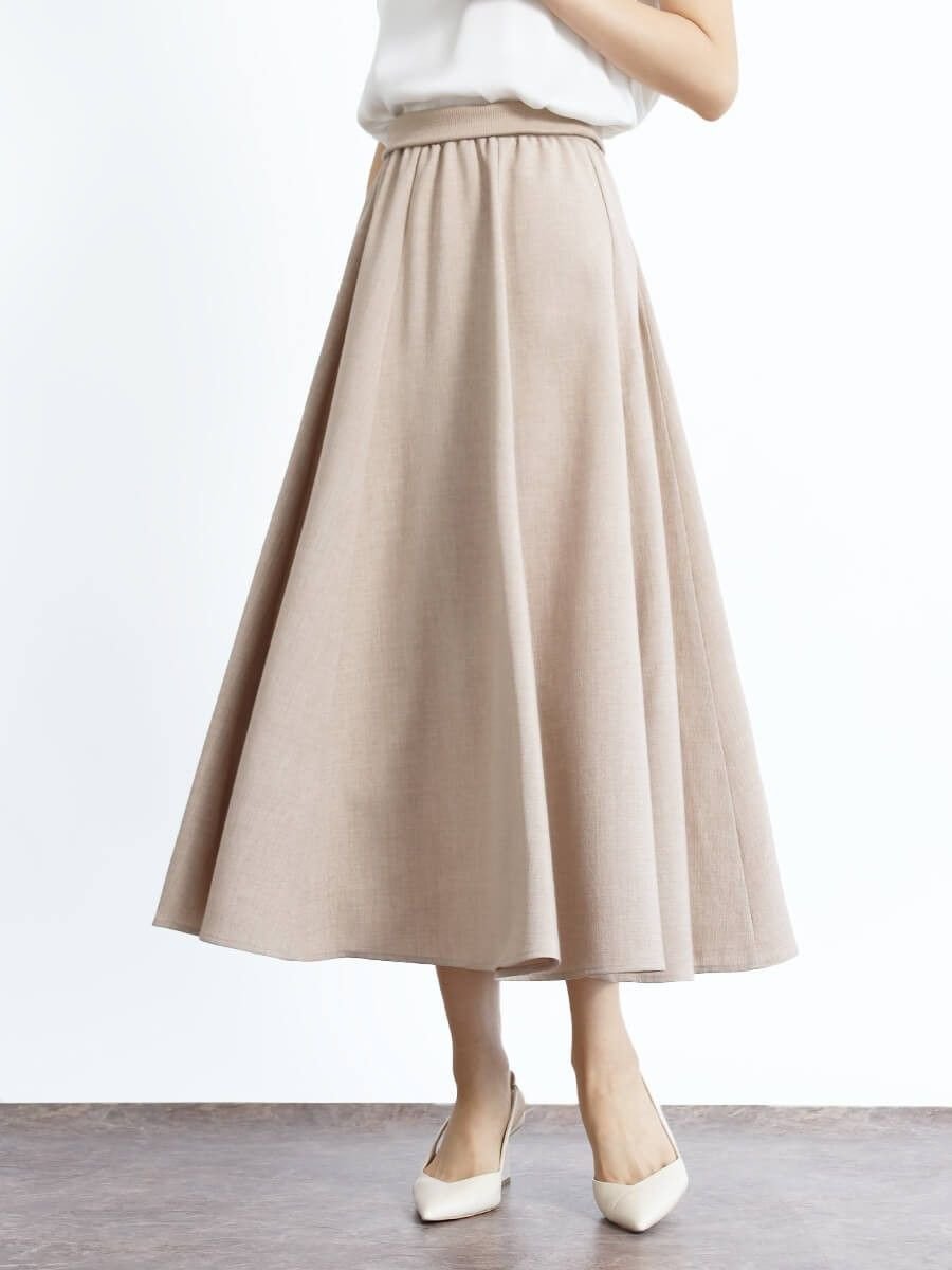 【ヴァン/Vin】のリネンライクウエストリブフレアスカート 人気、トレンドファッション・服の通販 founy(ファニー) 　ファッション　Fashion　レディースファッション　Fashion for Women　スカート　Skirts　Aライン・フレアスカート　A-Line & Flared Skirts　フレア　Flare, Flared　ワイド　Wide, Wide Fit　 other-1|ID: prp329100004505812 ipo3291000000032656013
