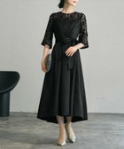 【ガール/GIRL】のレース切替えビスチェ風フレアロング丈 結婚式 ワンピース パーティードレス BK|ID: prp329100004505959 ipo3291000000032748427