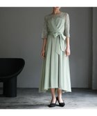 【ガール/GIRL】のレース切替えビスチェ風フレアロング丈 結婚式 ワンピース パーティードレス GRN|ID: prp329100004505959 ipo3291000000032748431