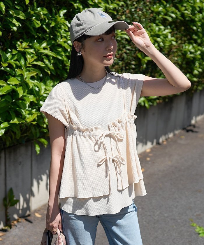 【フリークスストア/FREAK'S STORE】の【セットアイテム】ワッフル フレンチスリーブ ビスチェセット 25SS インテリア・キッズ・メンズ・レディースファッション・服の通販 founy(ファニー) https://founy.com/ ファッション Fashion レディースファッション Fashion for Women トップス・カットソー Cut & Sew Tops ビスチェ Bustiers & Corset Tops / Layered Bustier Style 2025年 2025 2025春夏・S/S Spring/Summer 2025 SS25 スリーブ Sleeve, Long Sleeve / Short Sleeve バランス Balance, Style Balance ビスチェ Bustier, Corset Top フェミニン Feminine, Girly フレンチ French, French Style リボン Ribbon, Bow ワッフル Waffle, Waffle Knit 夏 Summer S/S・春夏 SS, Spring/Summer, Warm Season |ID: prp329100004505981 ipo3291000000032726614