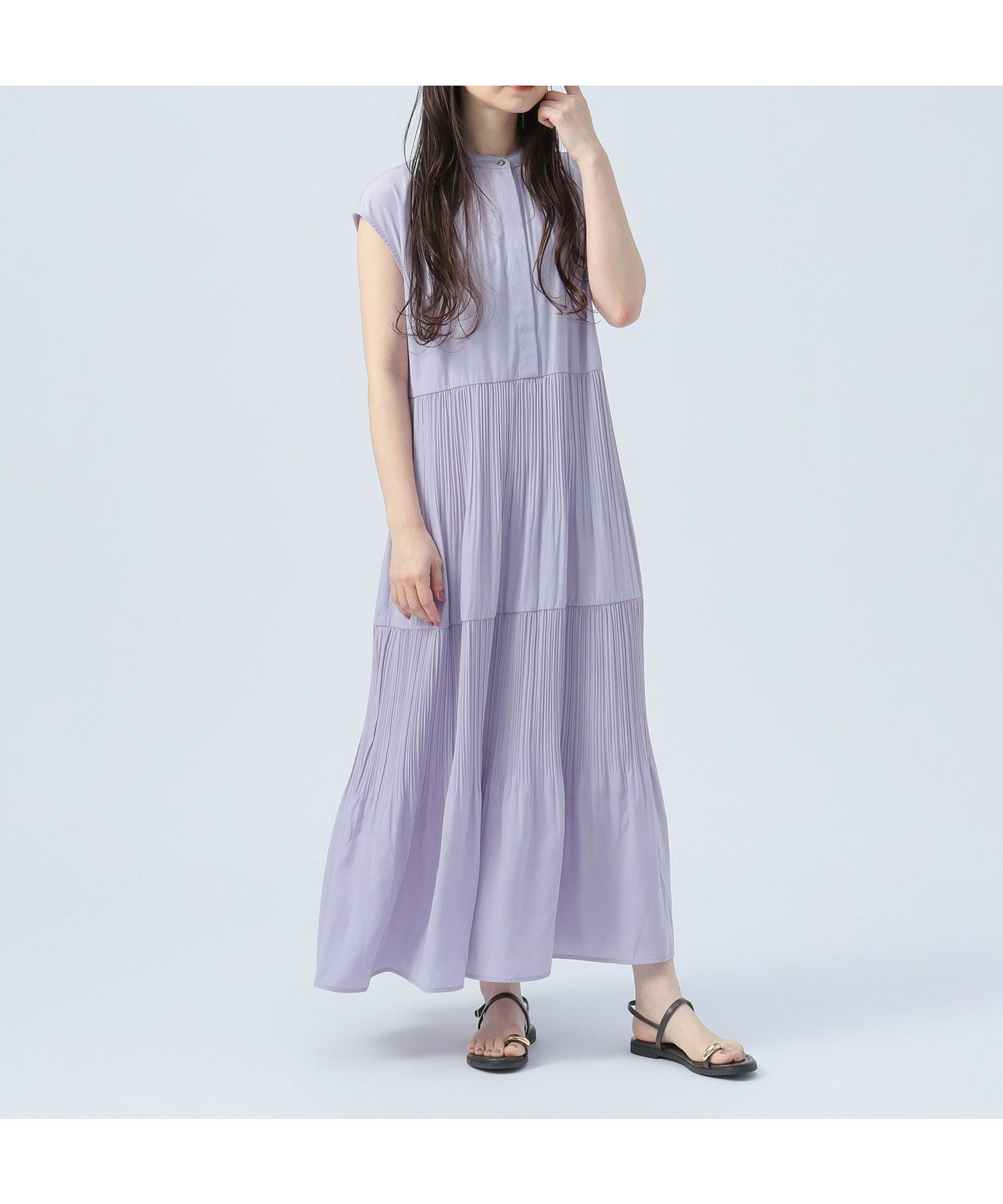 【ビームス ハート/BEAMS HEART】の【洗濯機OK】スキッパー ティアードワンピース 25SS フレンチスリーブ インテリア・キッズ・メンズ・レディースファッション・服の通販 founy(ファニー) 　ファッション　Fashion　レディースファッション　Ladies' Fashion Online　ワンピース　Dress　2025年　2025　2025春夏・S/S　Ss,Spring/Summer,2025　エレガント 上品　Elegant　ギャザー　Gather　サンダル　Sandals　スキッパー　Skipper　スリーブ　Sleeve　ティアードワンピース　Tiered Dress　フレンチ　French　ポケット　Pocket　リラックス　Relax　夏　Summer　LAVENDER|ID: prp329100004505983 ipo3291000000032370247