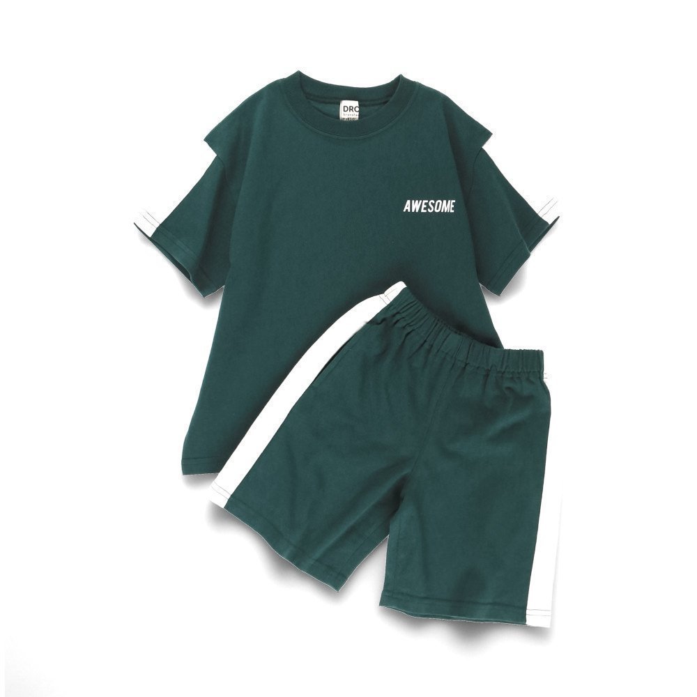 【ブランシェス/branshes / KIDS】の【WEB限定/DRC】サイドライン切替セットアップ インテリア・キッズ・メンズ・レディースファッション・服の通販 founy(ファニー) 　ファッション　Fashion　キッズファッション　KIDS　切替　Switching　吸水　Water Absorption　セットアップ　Set Up　ハーフ　Half　ボーイズ　Boys　ポケット　Pocket　プチプライス・低価格　Affordable　おすすめ　Recommend　夏　Summer　ダークグリーン|ID: prp329100004507020 ipo3291000000031911228