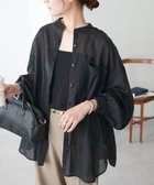 【ディスコート/Discoat】の【WEB限定】コットンシアーバンドカラーシャツ ブラック|ID: prp329100004507081 ipo3291000000031984449