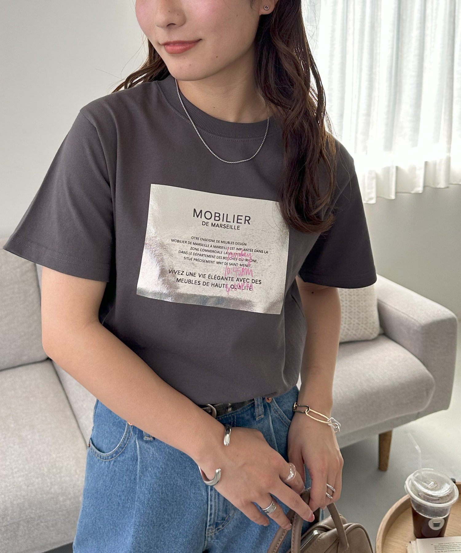 【ディスコート/Discoat】の【WEB限定/新色追加!】アソート箔プリントTシャツ インテリア・キッズ・メンズ・レディースファッション・服の通販 founy(ファニー) 　ファッション　Fashion　レディースファッション　WOMEN　トップス・カットソー　Tops/Tshirt　シャツ/ブラウス　Shirts/Blouses　ロング / Tシャツ　T-Shirts　インナー　Inner　キャミワンピース　Cami Dress　コンパクト　Compact　シンプル　Simple　トレンド　Trend　バランス　Balance　ビスチェ　Bustier　プリント　Print　ボトム　Bottom　ライトグレー|ID: prp329100004507192 ipo3291000000031970040