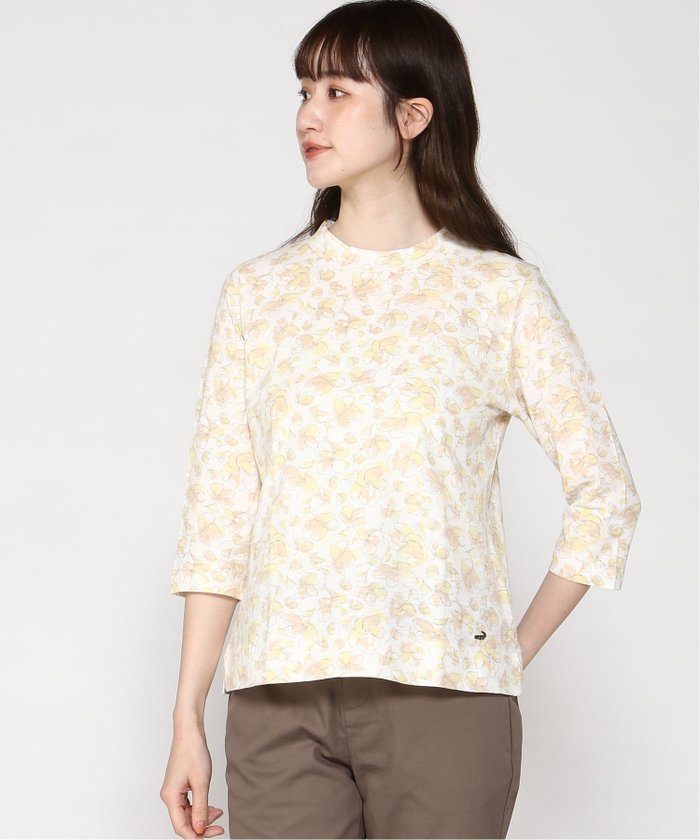 【クロコダイル/CROCODILE】の花柄 ハイネック 七分袖カットソー インテリア・キッズ・メンズ・レディースファッション・服の通販 founy(ファニー) https://founy.com/ ファッション Fashion レディースファッション WOMEN トップス・カットソー Tops/Tshirt カットソー Cut and Sewn 花柄・フラワープリント・モチーフ Flower Patterns イエロー Yellow インナー Inner カットソー Cut And Sew ハイネック High Neck パープル Purple プリント Print 春 Spring |ID: prp329100004507273 ipo3291000000031944135