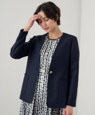 【アナイ/ANAYI】のからみノーカラーVネック ジャケット navy|ID: prp329100004507542 ipo3291000000031991292