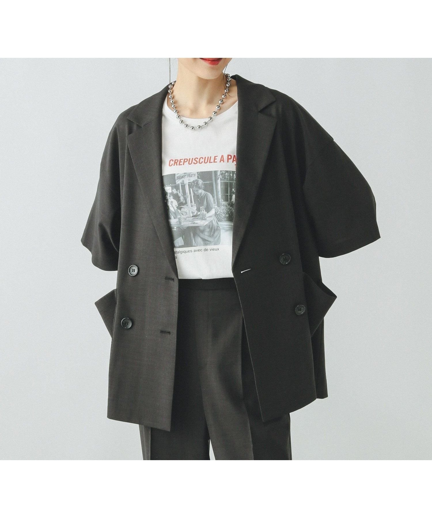 【グローバルワーク/GLOBAL WORK】のお手入れラクラクSET UPジャケット/290003 インテリア・キッズ・メンズ・レディースファッション・服の通販 founy(ファニー) 　ファッション　Fashion　レディースファッション　WOMEN　アウター　Coat Outerwear　ジャケット　Jackets　ジャケット　Jacket　ストレッチ　Stretch　ストレート　Straight　セットアップ　Set Up　リラックス　Relax　ワイド　Wide　半袖　Short Sleeve　夏　Summer　羽織　Haori　ブラック09|ID: prp329100004507555 ipo3291000000031817152
