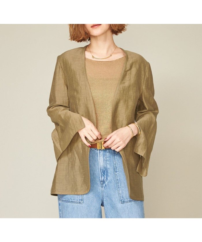 【ユナイテッドアローズ/UNITED ARROWS】のconte シアー ノーカラージャケット インテリア・キッズ・メンズ・レディースファッション・服の通販 founy(ファニー) https://founy.com/ ファッション Fashion レディースファッション WOMEN アウター Coat Outerwear ジャケット Jackets ノーカラージャケット No Collar Leather Jackets オーガンジー Organdy シアー Sheer ジャケット Jacket スリット Slit エレガント 上品 Elegant |ID: prp329100004507608 ipo3291000000031817687