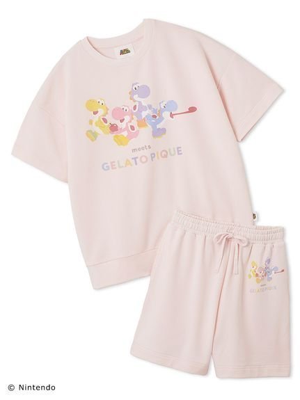 【ジェラート ピケ/gelato pique】の【スーパーマリオ】【レディース】キノピオ ヨッシー裏毛プルオーバー ショートパンツセット インテリア・キッズ・メンズ・レディースファッション・服の通販 founy(ファニー) 　ファッション　Fashion　レディースファッション　Fashion for Women　パンツ　Pants & Trousers　ショートパンツ・ハーフパンツ　High-Waisted & Relaxed Shorts　カラフル　Colorful Design　キャラクター　Character, Licensed Characters　ショート　Short, Short Length　セットアップ　Set-Up, Coordinated Outfit　プリント　Print, Printed Pattern　メンズ　Men's, Menswear　PNK[066]|ID: prp329100004508418 ipo3291000000032726542