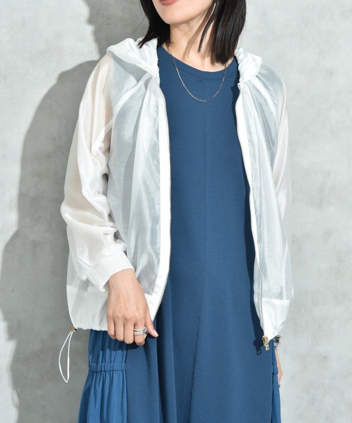 【インタープラネット/INTERPLANET】のオーガンジーフードブルゾン インテリア・キッズ・メンズ・レディースファッション・服の通販 founy(ファニー) https://founy.com/ ファッション Fashion レディースファッション WOMEN アウター Coat Outerwear ブルゾン Blouson/Jackets シアー Sheer バランス Balance ブルゾン Blouson ベーシック Basic リラックス Relax 羽織 Haori |ID: prp329100004508914 ipo3291000000031832179