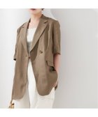 【ジャーナルスタンダード レサージュ/journal standard L'essage】の《追加》リネンハーフスリーブジャケット カーキ|ID:prp329100004508923