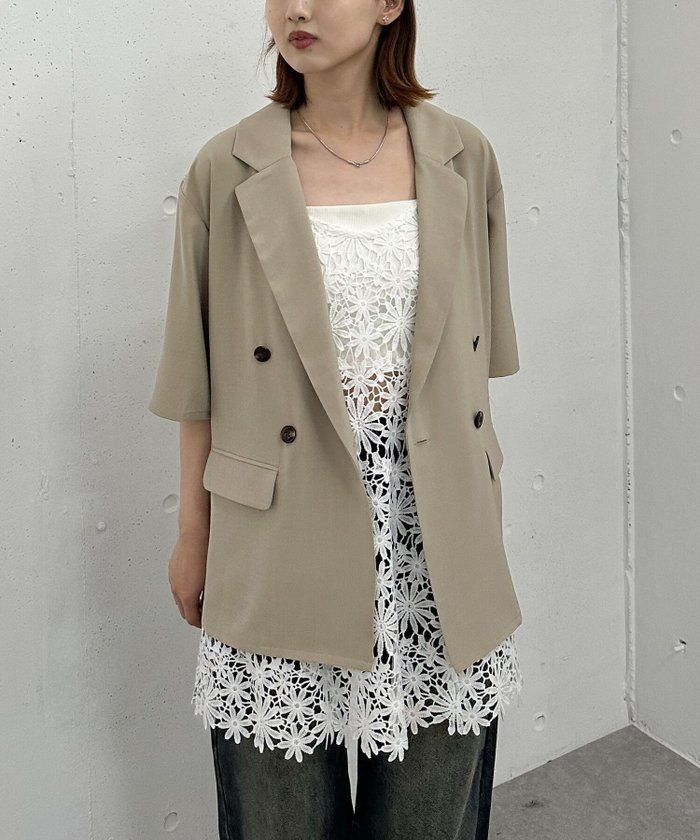 【アルシーヴ/archives】のハーフスリーブ麻調テーラードジャケット インテリア・キッズ・メンズ・レディースファッション・服の通販 founy(ファニー) https://founy.com/ ファッション Fashion レディースファッション WOMEN アウター Coat Outerwear ジャケット Jackets テーラードジャケット Tailored Jackets おすすめ Recommend キャミワンピース Cami Dress ジャケット Jacket スリーブ Sleeve タンク Tank ハーフ Half フラップ Flap ベーシック Basic ポケット Pocket 夏 Summer |ID: prp329100004508999 ipo3291000000031832684