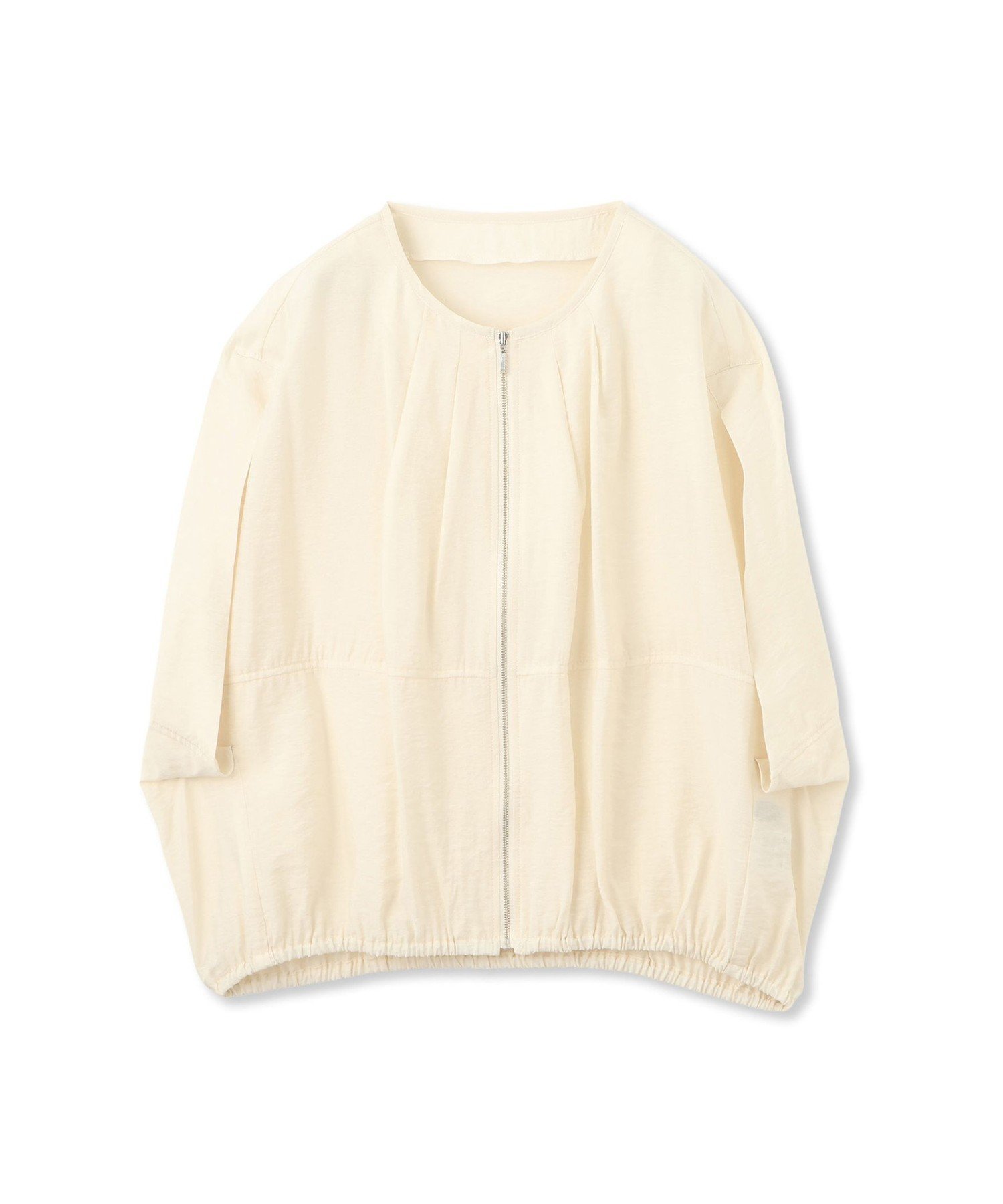 【ロートレ アモン/LAUTRE AMONT】の【WEB限定】スリットスリーブノーカラーブルゾン≪手洗い可能≫ インテリア・キッズ・メンズ・レディースファッション・服の通販 founy(ファニー) 　ファッション　Fashion　レディースファッション　WOMEN　アウター　Coat Outerwear　ブルゾン　Blouson/Jackets　シンプル　Simple　ジップ　Zip　スリット　Slit　スリーブ　Sleeve　フレンチ　French　ブルゾン　Blouson　夏　Summer　春　Spring　ホワイト|ID: prp329100004509008 ipo3291000000032047506