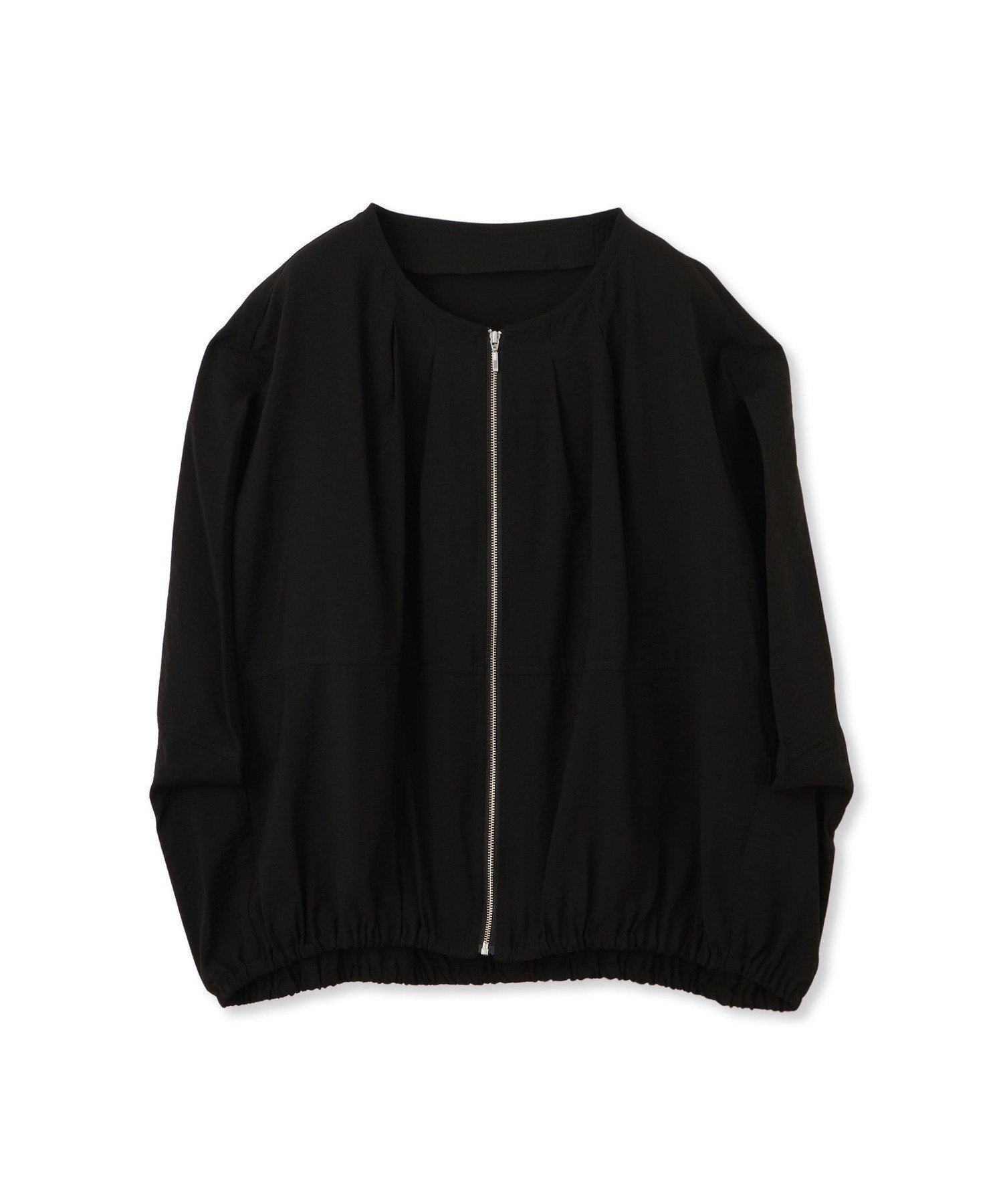 【ロートレ アモン/LAUTRE AMONT】の【WEB限定】スリットスリーブノーカラーブルゾン≪手洗い可能≫ インテリア・キッズ・メンズ・レディースファッション・服の通販 founy(ファニー) 　ファッション　Fashion　レディースファッション　WOMEN　アウター　Coat Outerwear　ブルゾン　Blouson/Jackets　シンプル　Simple　ジップ　Zip　スリット　Slit　スリーブ　Sleeve　フレンチ　French　ブルゾン　Blouson　夏　Summer　春　Spring　ブラック|ID: prp329100004509008 ipo3291000000032047507