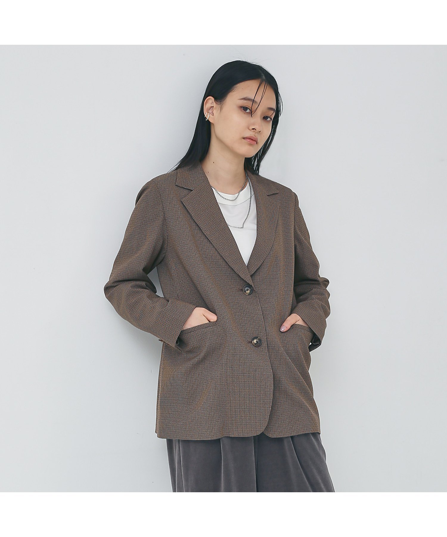 【コレックス/collex】のチェックテーラードジャケット インテリア・キッズ・メンズ・レディースファッション・服の通販 founy(ファニー) 　ファッション　Fashion　レディースファッション　WOMEN　アウター　Coat Outerwear　ジャケット　Jackets　テーラードジャケット　Tailored Jackets　ジャケット　Jacket　チェック　Check　トレンド　Trend　ブラウン系その他1|ID: prp329100004509009 ipo3291000000031832790