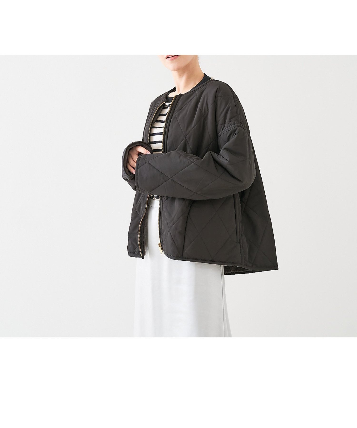 【コレックス/collex】の【WEB限定】タフタ*ファーキルト リバーシブルブルゾン インテリア・キッズ・メンズ・レディースファッション・服の通販 founy(ファニー) 　ファッション　Fashion　レディースファッション　WOMEN　アウター　Coat Outerwear　ブルゾン　Blouson/Jackets　キルティング　Quilting　キルト　Quilt　タフタ　Taffeta　フェイクファー　Faux Fur　チャコールグレー|ID: prp329100004509019 ipo3291000000031832877