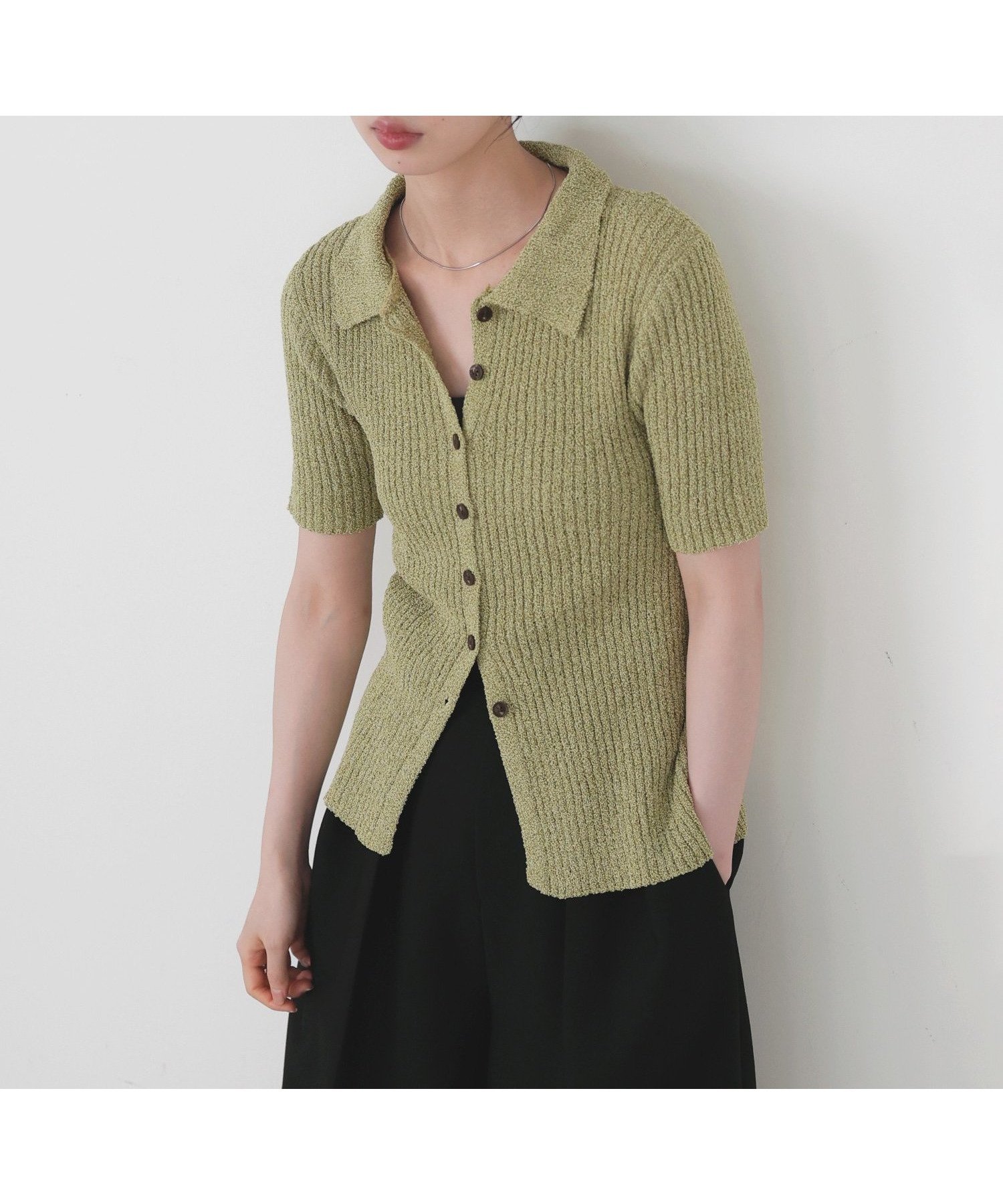 【リアン/Lian】のミックスサマーポロニット 人気、トレンドファッション・服の通販 founy(ファニー) 　ファッション　Fashion　レディースファッション　WOMEN　トップス・カットソー　Tops/Tshirt　ニット　Knit Tops　トレンド　Trend　リブニット　Rib Knit　夏　Summer　春　Spring　S/S・春夏　Ss・Spring/Summer　 other-1|ID: prp329100004509035 ipo3291000000031996026