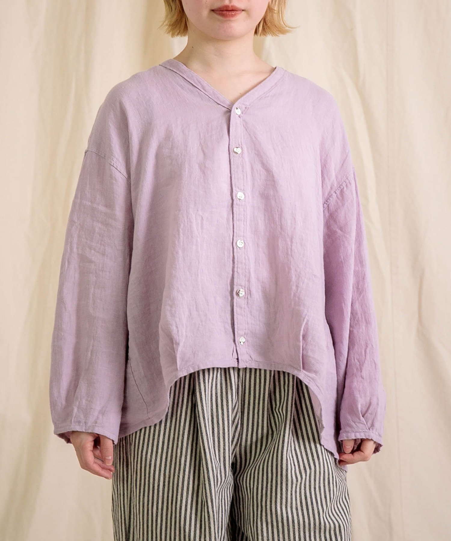 【ドミンゴ/DOMINGO】のリネンキャンバス カルディガンシャツ インテリア・キッズ・メンズ・レディースファッション・服の通販 founy(ファニー) 　ファッション　Fashion　レディースファッション　Ladies' Fashion Online　トップス・カットソー　Tops/Tshirt　シャツ/ブラウス　Shirts/Blouses　カーディガン　Cardigan　キャンバス　Canvas　タートルネック　Turtleneck　バランス　Balance　ファブリック　Fabric　リネン　Linen　夏　Summer　スモークピンク|ID: prp329100004509094 ipo3291000000032691790