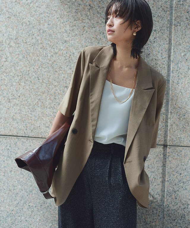 【ピエロ/Pierrot】のRASW ハーフスリーブリネンライクジャケット インテリア・キッズ・メンズ・レディースファッション・服の通販 founy(ファニー) 　ファッション　Fashion　レディースファッション　WOMEN　アウター　Coat Outerwear　ジャケット　Jackets　モカベージュ|ID: prp329100004509445 ipo3291000000031838778