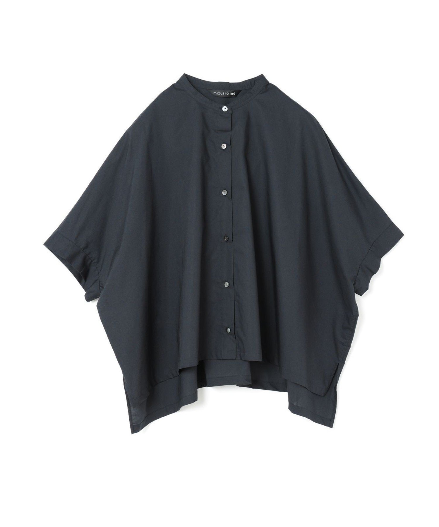【マーコート/MARcourt】のmizuiro ind スタンドカラーワイドシャツ インテリア・キッズ・メンズ・レディースファッション・服の通販 founy(ファニー) 　ファッション　Fashion　レディースファッション　WOMEN　トップス・カットソー　Tops/Tshirt　シャツ/ブラウス　Shirts/Blouses　シンプル　Simple　スタンダード　Standard　スリット　Slit　タイプライター　Typewriter　ベーシック　Basic　ポケット　Pocket　ワイド　Wide　無地　Plain Color　ネイビー|ID: prp329100004509626 ipo3291000000032361008