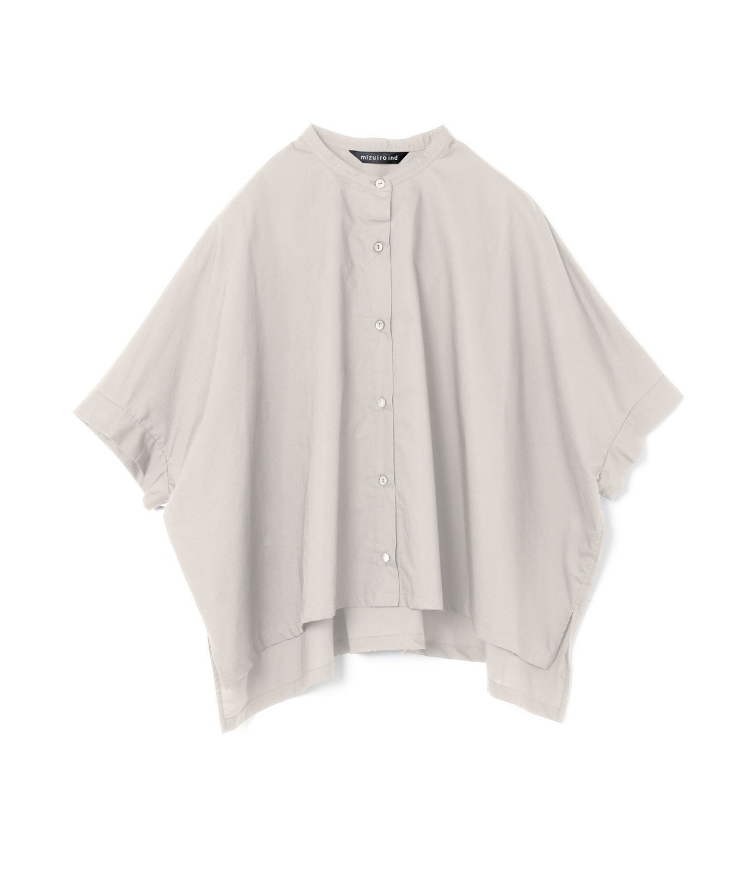 【マーコート/MARcourt】のmizuiro ind スタンドカラーワイドシャツ インテリア・キッズ・メンズ・レディースファッション・服の通販 founy(ファニー) 　ファッション　Fashion　レディースファッション　WOMEN　トップス・カットソー　Tops/Tshirt　シャツ/ブラウス　Shirts/Blouses　シンプル　Simple　スタンダード　Standard　スリット　Slit　タイプライター　Typewriter　ベーシック　Basic　ポケット　Pocket　ワイド　Wide　無地　Plain Color　ライトグレー|ID: prp329100004509626 ipo3291000000032361009