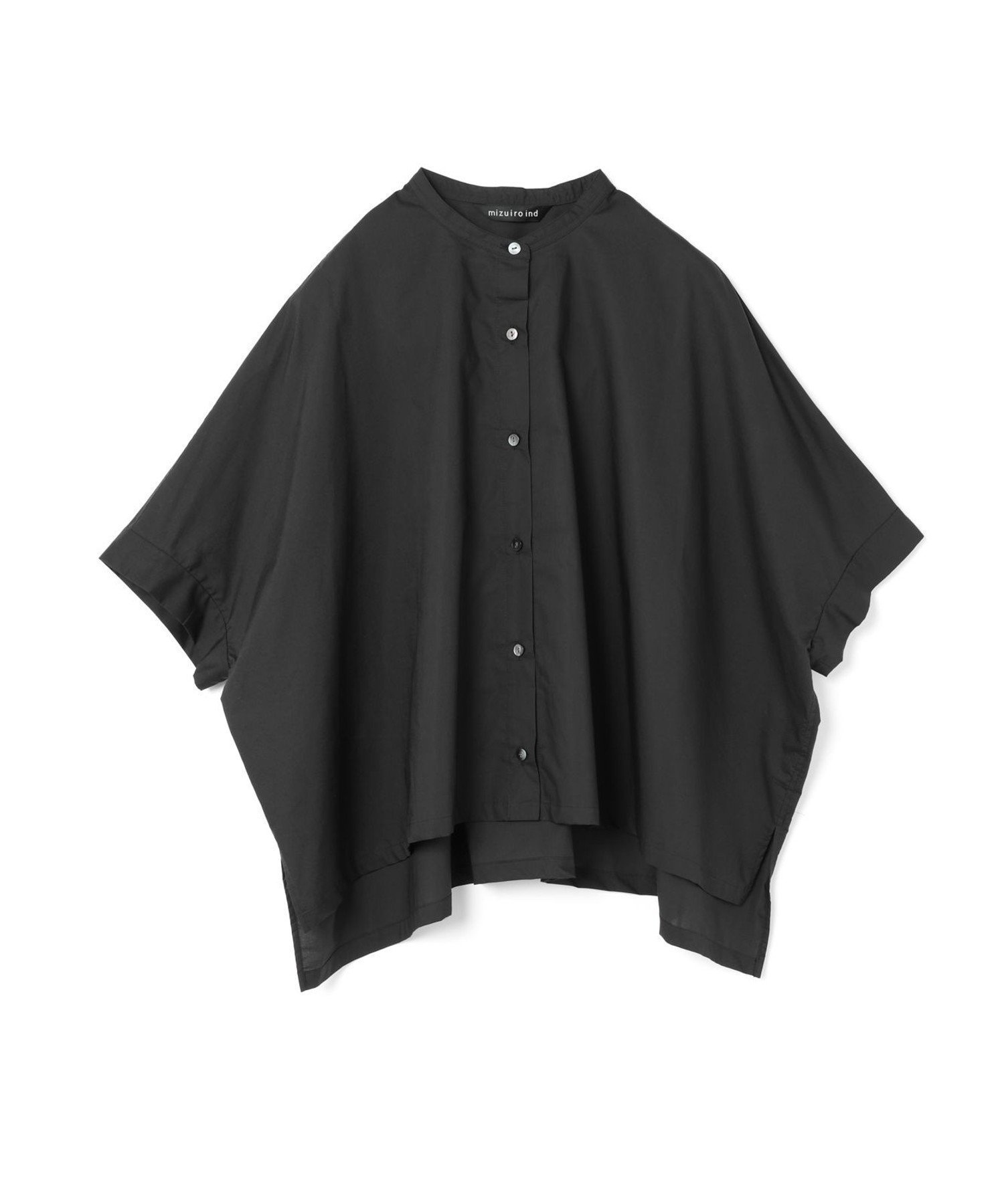 【マーコート/MARcourt】のmizuiro ind スタンドカラーワイドシャツ インテリア・キッズ・メンズ・レディースファッション・服の通販 founy(ファニー) 　ファッション　Fashion　レディースファッション　WOMEN　トップス・カットソー　Tops/Tshirt　シャツ/ブラウス　Shirts/Blouses　シンプル　Simple　スタンダード　Standard　スリット　Slit　タイプライター　Typewriter　ベーシック　Basic　ポケット　Pocket　ワイド　Wide　無地　Plain Color　ブラック|ID: prp329100004509626 ipo3291000000032361010