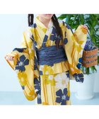 【デビロック/devirock / KIDS】の着付けかんたん 兵児帯付き浴衣 浴衣 25SS 006-縞花-イエロー|ID: prp329100004509892 ipo3291000000031910096