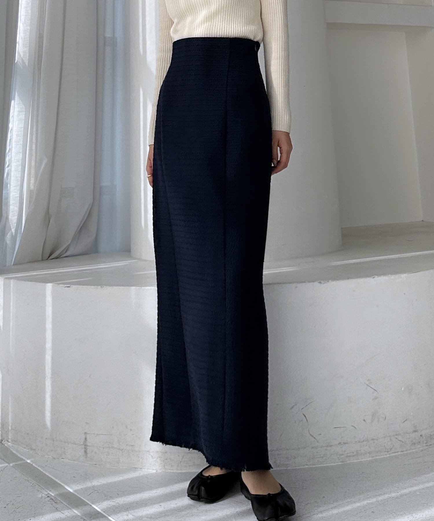 【ジュノア/JUNOAH】のLouere ツイードペンシルスカート インテリア・キッズ・メンズ・レディースファッション・服の通販 founy(ファニー) 　ファッション　Fashion　レディースファッション　WOMEN　スカート　Skirt　ネイビー|ID: prp329100004510134 ipo3291000000031996583