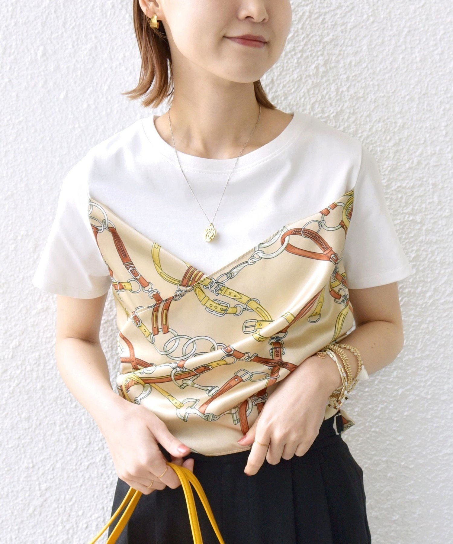 【シップス フォー ウィメン/SHIPS】の【WEB限定】 手洗い可能 スカーフ コンビ TEE インテリア・キッズ・メンズ・レディースファッション・服の通販 founy(ファニー) 　ファッション　Fashion　レディースファッション　WOMEN　インナー　Inner　コンビ　Combination　ジャケット　Jacket　ジャージー　Jersey　スカーフ　Scarf　スラックス　Slacks　デニム　Denim　ドッキング　Docking　リボン　Ribbon　おすすめ　Recommend　2025年　2025　2025春夏・S/S　Ss,Spring/Summer,2025　ホワイト|ID: prp329100004510196 ipo3291000000031997727