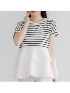 【コカ/COCA】の異素材切り替え2段フリルTシャツ A|ID: prp329100004510445 ipo3291000000031956435