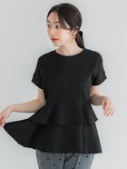 【コカ/COCA】の異素材切り替え2段フリルTシャツ Black|ID: prp329100004510445 ipo3291000000031956437