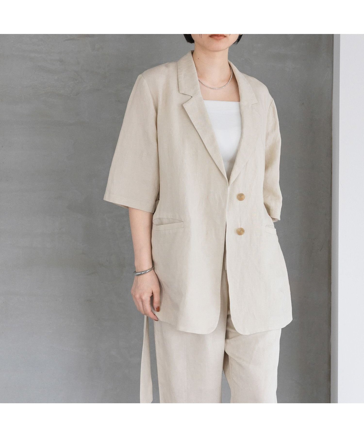 【その他のブランド/Other】のレーヨンリネンシングルジャケット 人気、トレンドファッション・服の通販 founy(ファニー) 　ファッション　Fashion　レディースファッション　Fashion for Women　アウター　Coat / Outerwear Collection　レディースジャケット・軽アウター　Jackets　ジャケット　Jacket, Outerwear　セットアップ　Set-Up, Coordinated Outfit　フロント　Front, Front Design　ボックス　Boxy, Box Shape　ミックス　Mix, Mixed Style　リネン　Linen, Linen Fabric　夏　Summer　 other-1|ID: prp329100004510838 ipo3291000000032647404