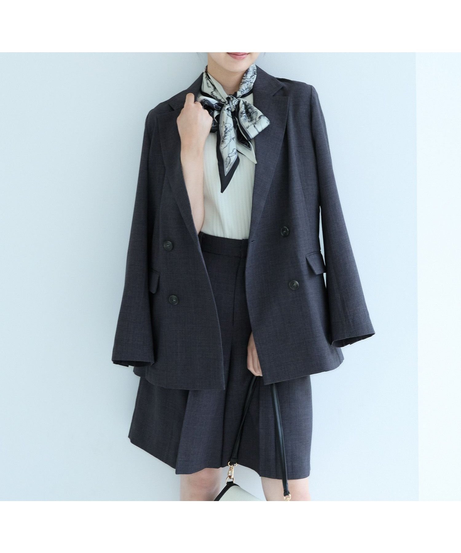 【アンデミュウ/Andemiu】のリネンライクテーラードジャケット インテリア・キッズ・メンズ・レディースファッション・服の通販 founy(ファニー) 　ファッション　Fashion　レディースファッション　WOMEN　アウター　Coat Outerwear　ジャケット　Jackets　テーラードジャケット　Tailored Jackets　おすすめ　Recommend　インナー　Inner　カーディガン　Cardigan　スラックス　Slacks　デニム　Denim　ノースリーブ　No Sleeve　ボトム　Bottom　エレガント 上品　Elegant　夏　Summer　ビジネス 仕事 通勤　Business　チャコールグレー|ID: prp329100004511590 ipo3291000000031868276