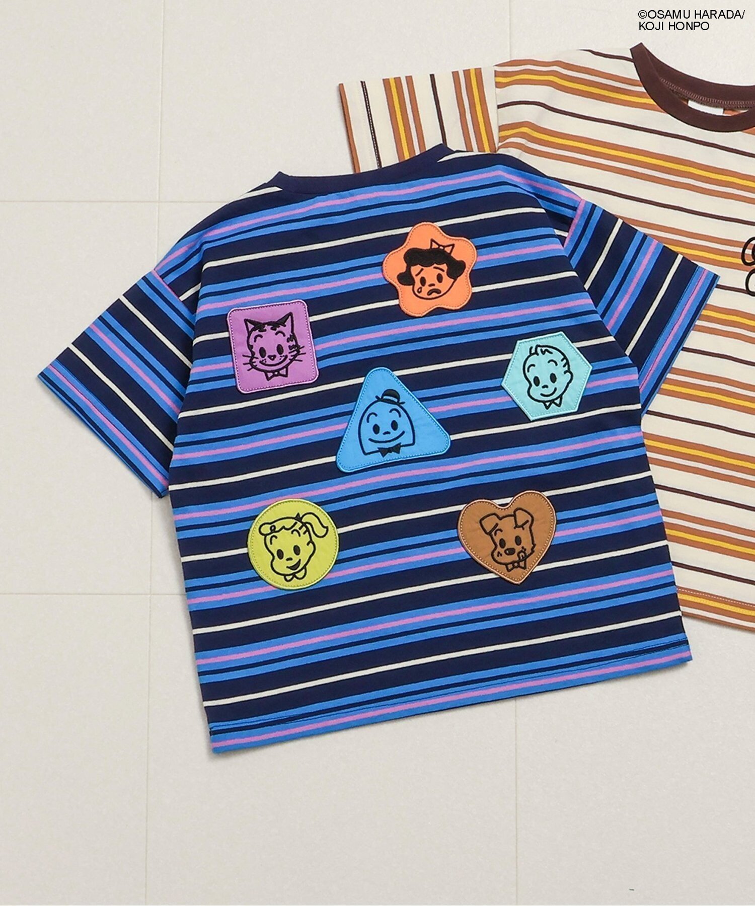 【その他のブランド/Other】のWEB限定 【OSAMU GOODSコラボ】ボーダーTシャツ インテリア・キッズ・メンズ・レディースファッション・服の通販 founy(ファニー) 　ファッション　Fashion　キッズファッション　KIDS　おすすめ　Recommend　カラフル　Colorful　キャラクター　Character　ギフト プレゼント　Gift Present　コラボ　Collaboration　プリント　Print　ボーダー　Border　夏　Summer　ネイビーブルー|ID: prp329100004511776 ipo3291000000031869874