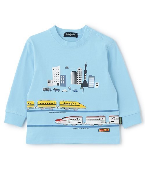 【その他のブランド/Other】の【プラレール】長袖Tシャツ インテリア・キッズ・メンズ・レディースファッション・服の通販 founy(ファニー) 　ファッション　Fashion　キッズファッション　KIDS　イエロー　Yellow　プリント　Print　吸水　Water Absorption　長袖　Long Sleeve　ライト ブルー|ID: prp329100004511782 ipo3291000000031869911