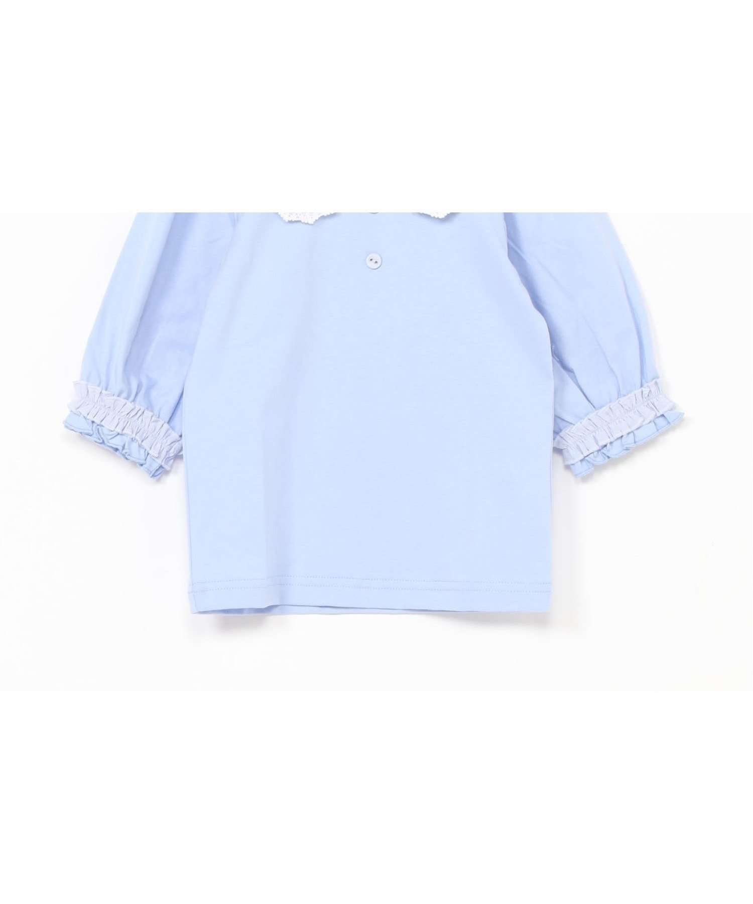 【スーリー/Souris / KIDS】のリボンTシャツ インテリア・キッズ・メンズ・レディースファッション・服の通販 founy(ファニー) 　ファッション　Fashion　キッズファッション　KIDS　スリーブ　Sleeve　センター　Center　リボン　Ribbon　ロング　Long　エレガント 上品　Elegant　ブルー|ID: prp329100004511843 ipo3291000000031870425