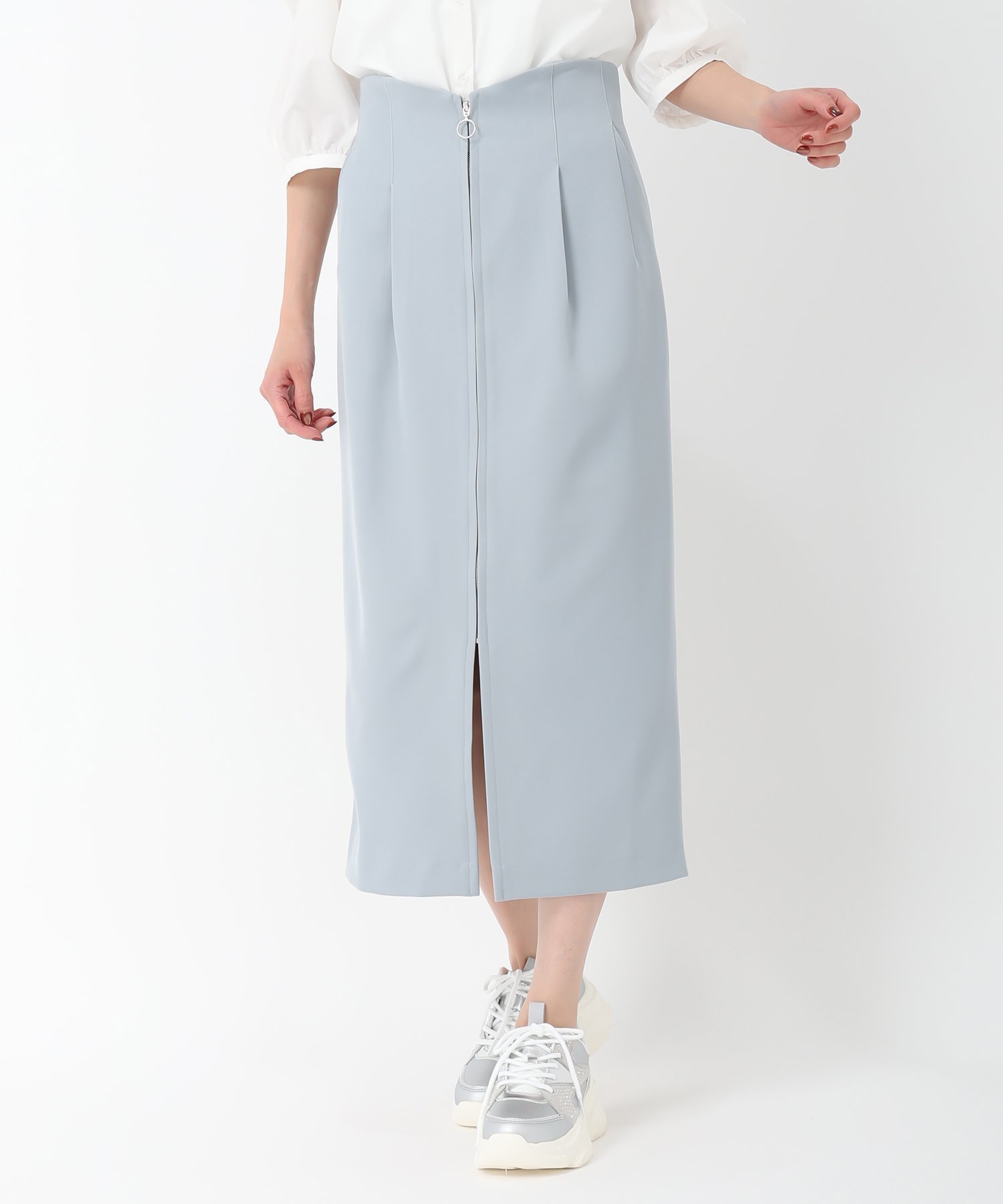 【ミッシュマッシュ/MISCH MASCH】の2025春夏新作 フロントジップタイトスカート/MM517210 インテリア・キッズ・メンズ・レディースファッション・服の通販 founy(ファニー) 　ファッション　Fashion　レディースファッション　WOMEN　スカート　Skirt　2025年　2025　2025春夏・S/S　Ss,Spring/Summer,2025　スリット　Slit　タイトスカート　Tight Skirt　フロント　Front　ポケット　Pocket　夏　Summer　春　Spring　S/S・春夏　Ss・Spring/Summer　グリーン|ID: prp329100004512569 ipo3291000000032288794