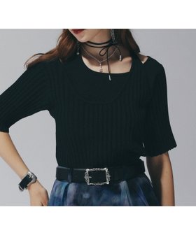 【ハレ/HARE】のレイヤードリブニット 人気、トレンドファッション・服の通販 founy(ファニー) ファッション Fashion レディースファッション WOMEN トップス・カットソー Tops/Tshirt ニット Knit Tops おすすめ Recommend アシンメトリー Asymmetry インナー Inner カーディガン Cardigan ジャケット Jacket リブニット Rib Knit 半袖 Short Sleeve |ID:prp329100004512617