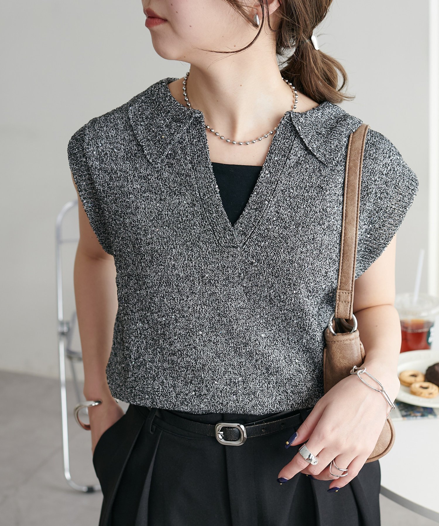 【ディスコート/Discoat】の【WEB限定】スパンコールラメベスト インテリア・キッズ・メンズ・レディースファッション・服の通販 founy(ファニー) 　ファッション　Fashion　レディースファッション　WOMEN　アウター　Coat Outerwear　トップス・カットソー　Tops/Tshirt　ベスト/ジレ　Gilets/Vests　ブラックその他1|ID: prp329100004512724 ipo3291000000031998335