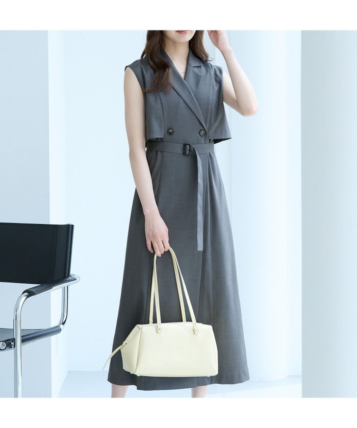 【アンデミュウ/Andemiu】のトレンチ風ノースリーブワンピース インテリア・キッズ・メンズ・レディースファッション・服の通販 founy(ファニー) https://founy.com/ ファッション Fashion レディースファッション WOMEN ワンピース Dress おすすめ Recommend トレンチ Trench ノースリーブ No Sleeve エレガント 上品 Elegant ビジネス 仕事 通勤 Business |ID: prp329100004512770 ipo3291000000031879906