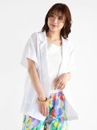 【ヴァン/Vin】の麻混ハーフスリーブジャケット オフホワイト|ID: prp329100004512776 ipo3291000000032449537