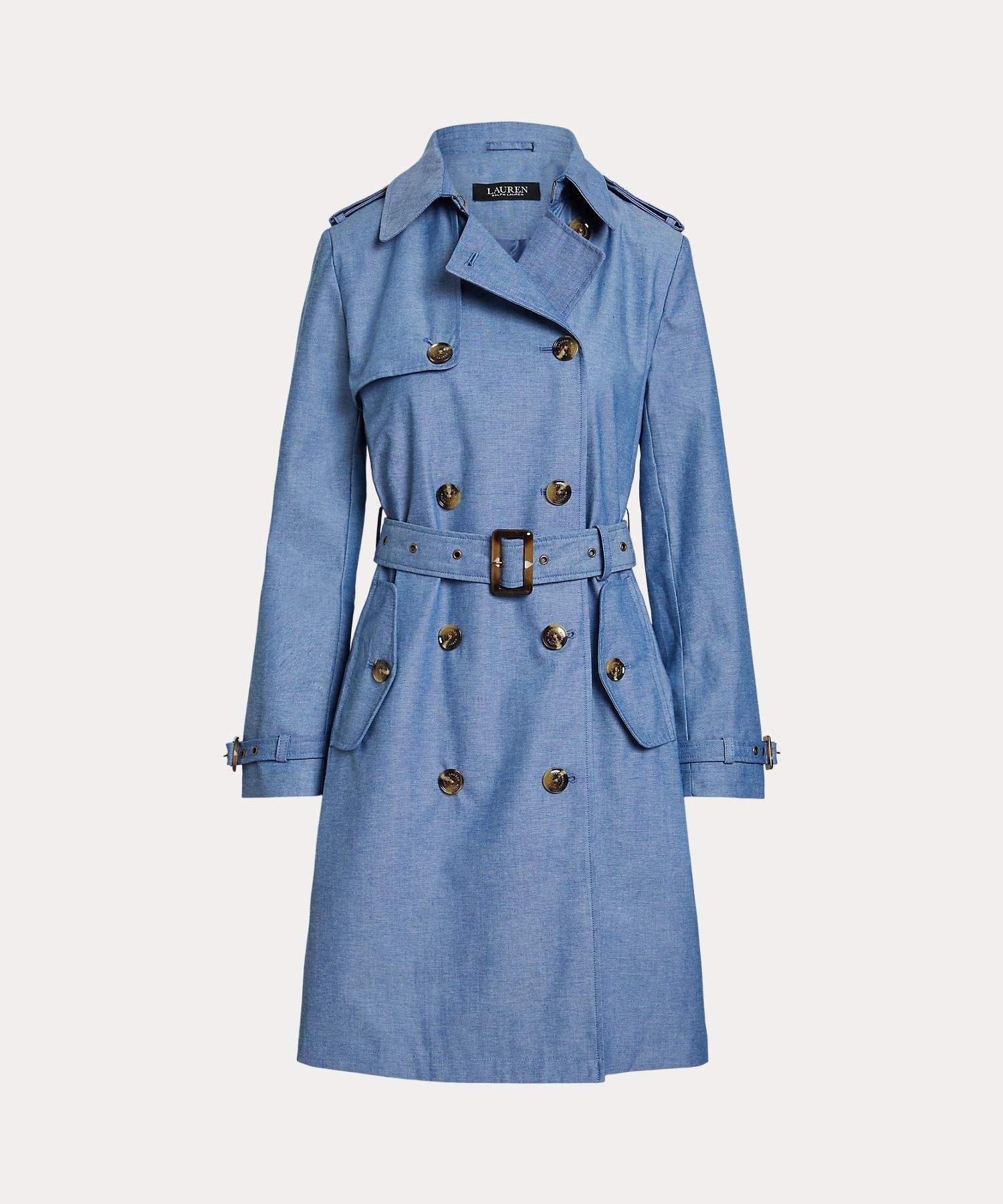 【ラルフローレン/RALPH LAUREN】のダブルブレステッド シャンブレー トレンチ コート 人気、トレンドファッション・服の通販 founy(ファニー) 　ファッション　Fashion　レディースファッション　WOMEN　アウター　Coat Outerwear　コート　Coats　トレンチコート　Trench Coats　カフス　Cuffs　シャンブレー　Chambray　ストレート　Straight　ダブル　Double　トレンチ　Trench　フィット　Fit　フラップ　Flap　フロント　Front　ポケット　Pocket　ヨーク　Yoke　ループ　Loop　長袖　Long Sleeve　 other-1|ID: prp329100004512785 ipo3291000000031880021