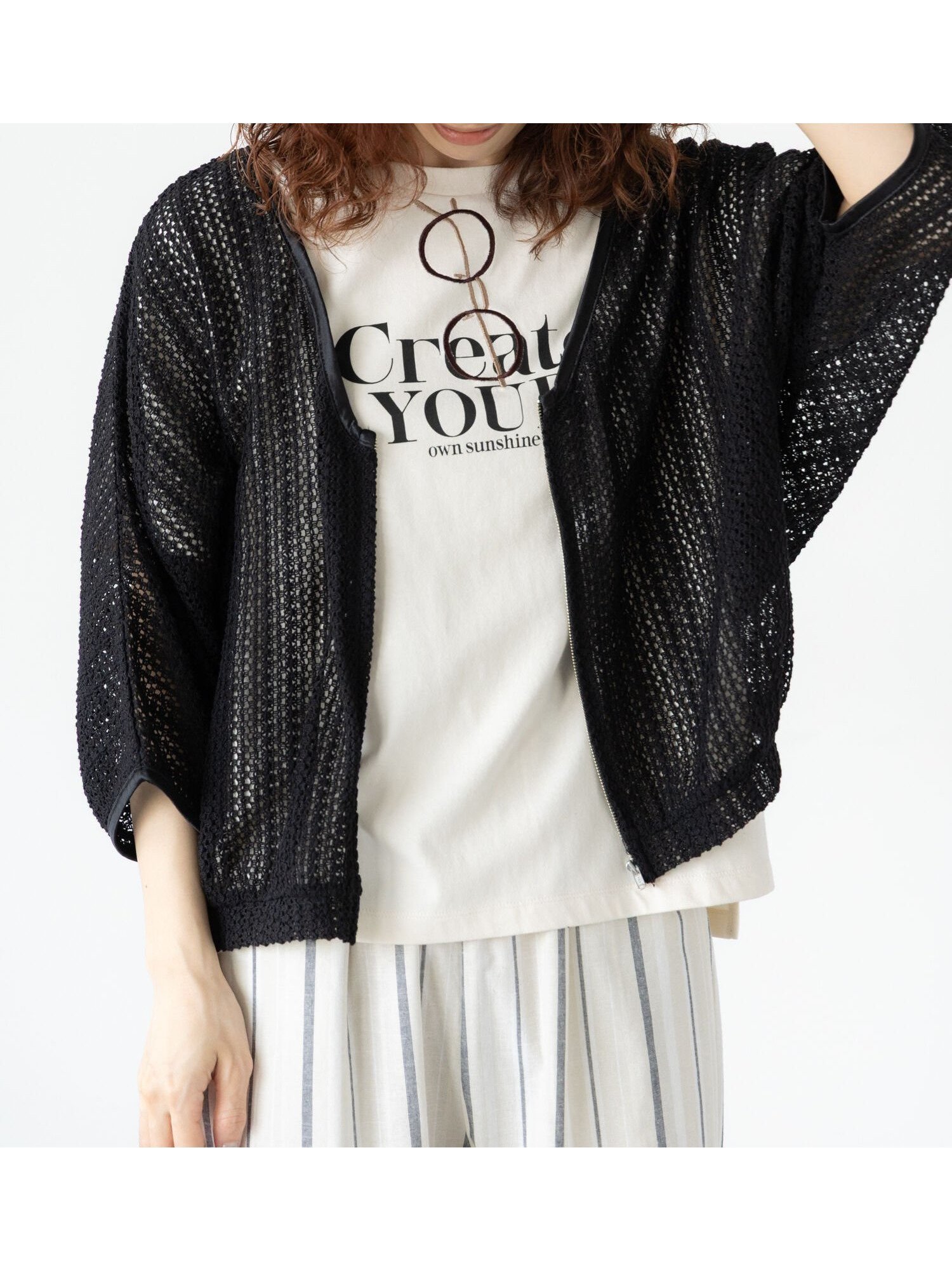 【テチチ/Te chichi】のレースドルマンブルゾン インテリア・キッズ・メンズ・レディースファッション・服の通販 founy(ファニー) 　ファッション　Fashion　レディースファッション　Fashion for Women　アウター　Coat / Outerwear Collection　ブルゾンジャケット・スポーティアウター　Blouson Jackets　ブルゾン　Blouson, Bomber Jacket　レース　Lace, Lace Fabric　ブラック|ID: prp329100004512790 ipo3291000000033392885