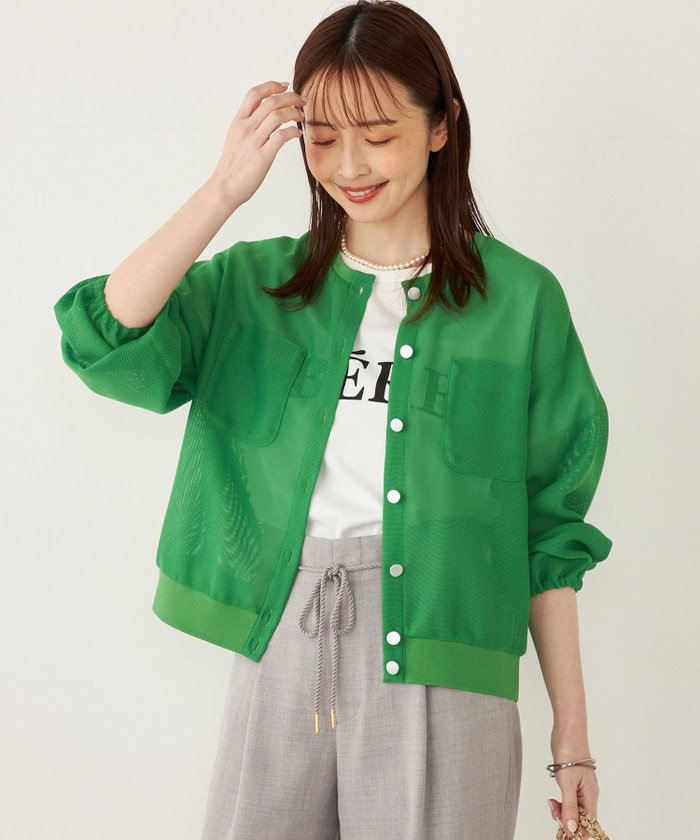 【シップス フォー ウィメン/SHIPS】のSHIPS Colors 手洗い可能 メッシュ ノーカラー ハオリ 2 インテリア・キッズ・メンズ・レディースファッション・服の通販 founy(ファニー) https://founy.com/ ファッション Fashion レディースファッション WOMEN 2025年 2025 2025春夏・S/S Ss,Spring/Summer,2025 おすすめ Recommend カーディガン Cardigan ドット Dot ブルゾン Blouson メッシュ Mesh |ID: prp329100004512791 ipo3291000000031880071